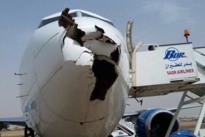 Boeing 737 damaged