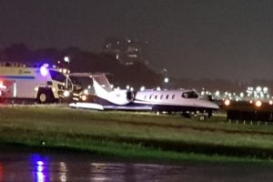 Bombardier Learjet 35A runway excursion