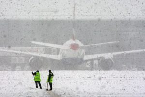 Heathrow airport snow